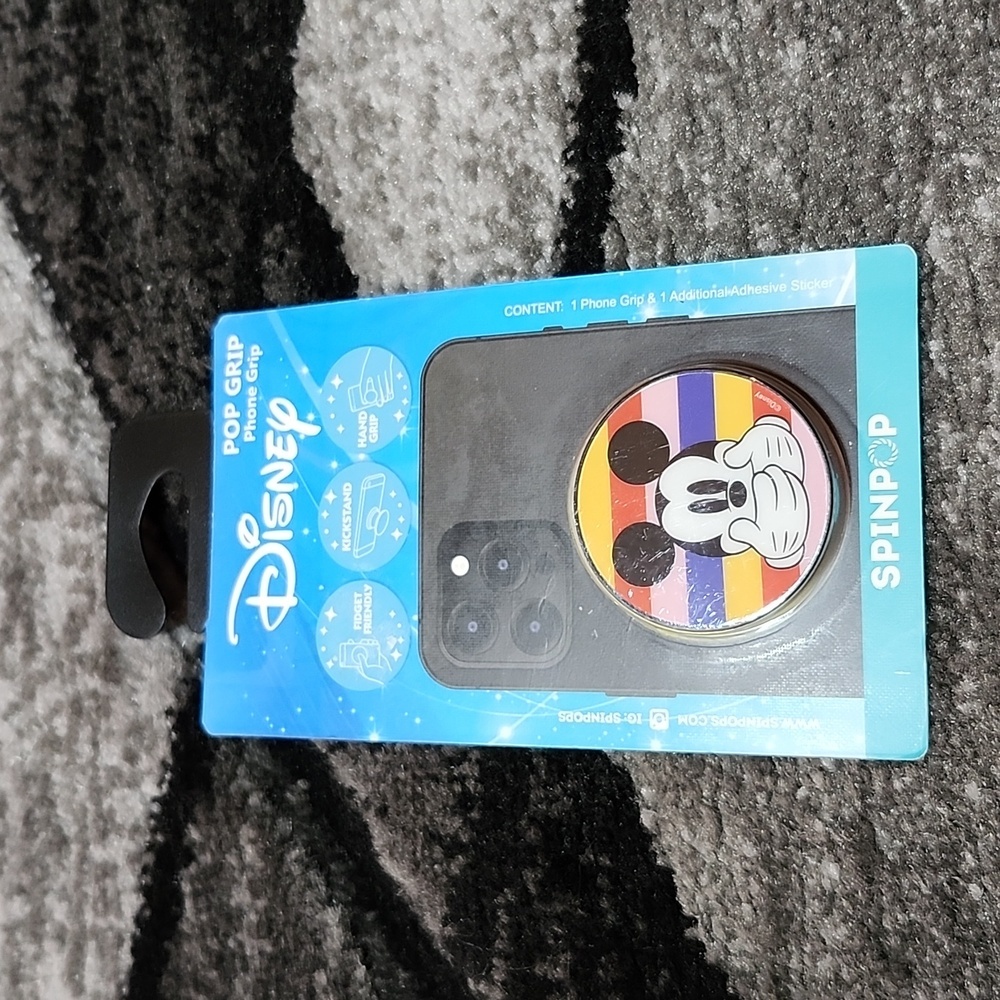 DISNEY SPINPOP PHONE GRIP MICKEY MOUSE STRIPES KICKSTAND